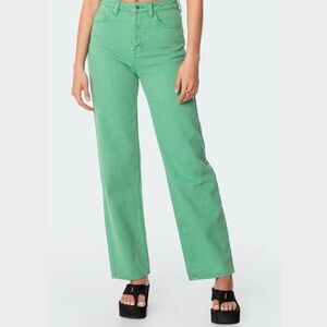 Edikted Mint Green Straight Leg Jeans